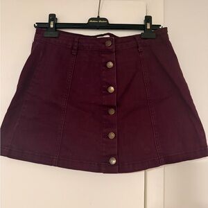 Forever 21 Deep Red Button-Down Mini Skirt